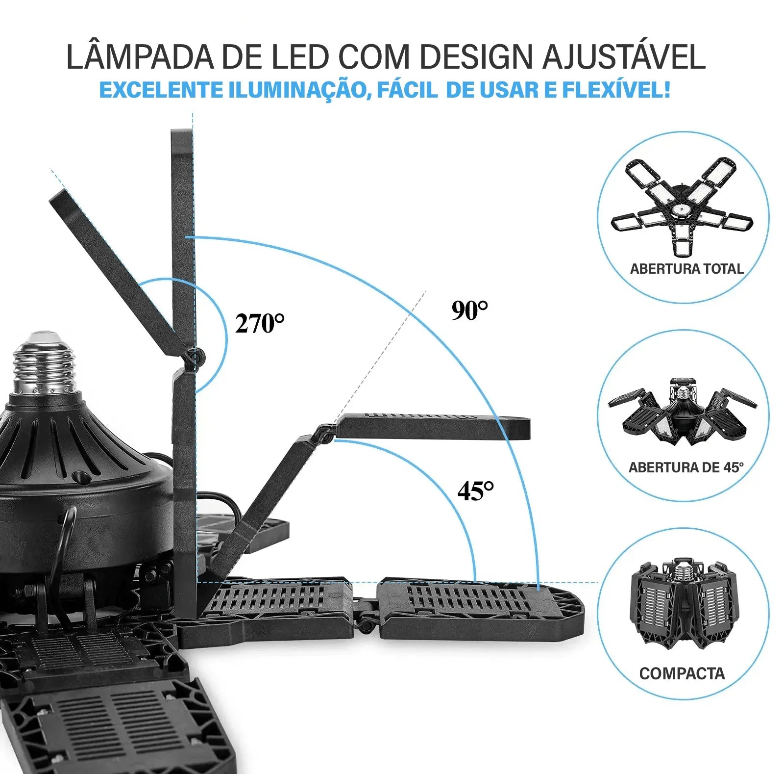 Lâmpada Articulada EcoLumem™ Iluminação LED de Alto Rendimento! (Promoção de Lançamento: Adquira a sua e leve 2 Arandelas Solares de Graça) - ModernLar