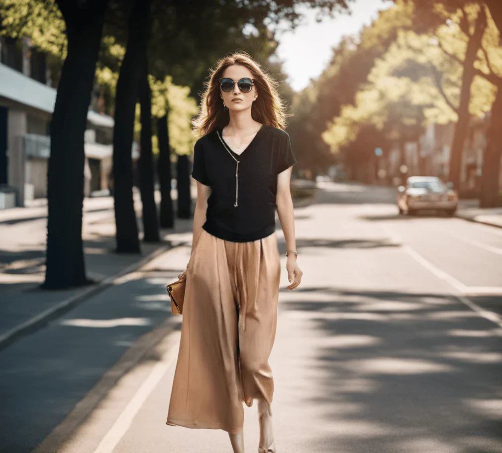 Calça Saia Elloá com Tecido Texturizado em Seda Gelo / A Peça de Roupa Que Deixa Qualquer Mulher Apaixonada! - ModernLar