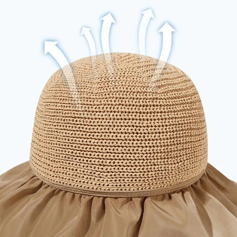 (Promoção Compre 1 Leve 2) Chapéu Clarita™ UV Dobrável com Laço / Proteja-se do Calor Mais Intenso com Muito Charme e Elegância! - ModernLar