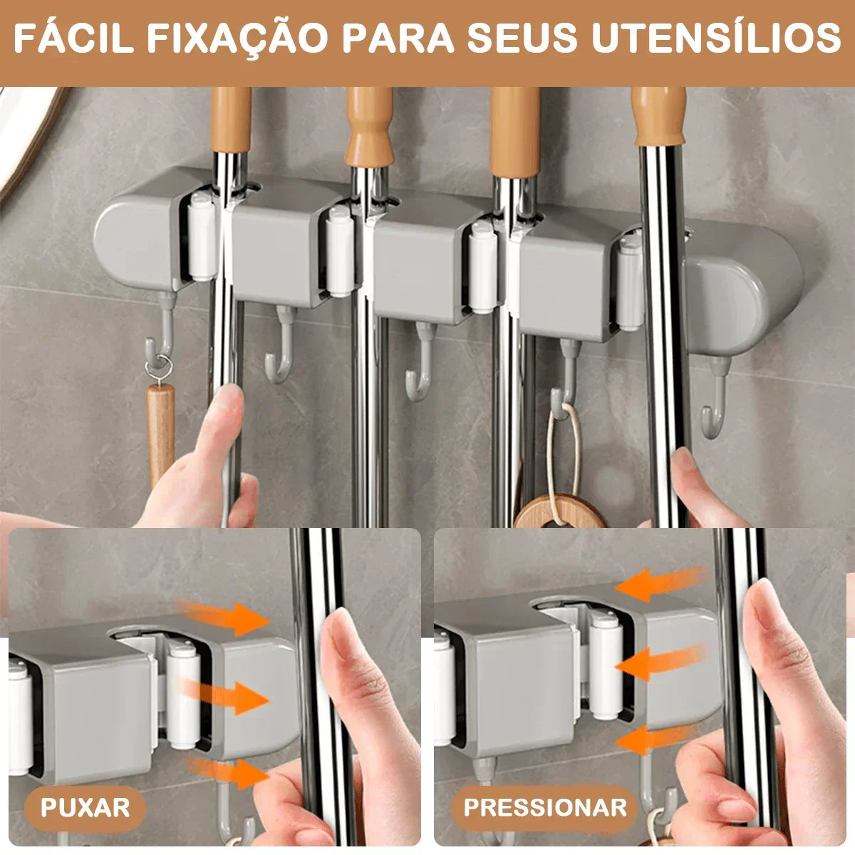 Kit com Duas Unidades do Organizador de Mops e Utensílios Modern Lar™ / Organização Inteligente e Praticidade sem Bagunça para sua Casa! - ModernLar