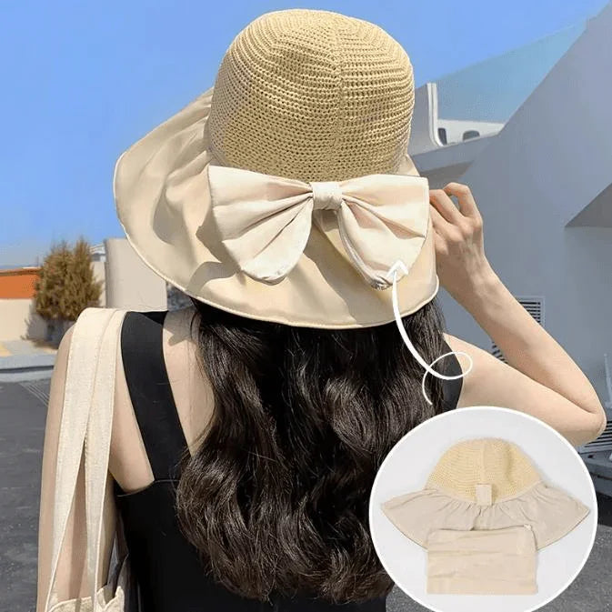 (Promoção Compre 1 Leve 2) Chapéu Clarita™ UV Dobrável com Laço / Proteja-se do Calor Mais Intenso com Muito Charme e Elegância! - ModernLar