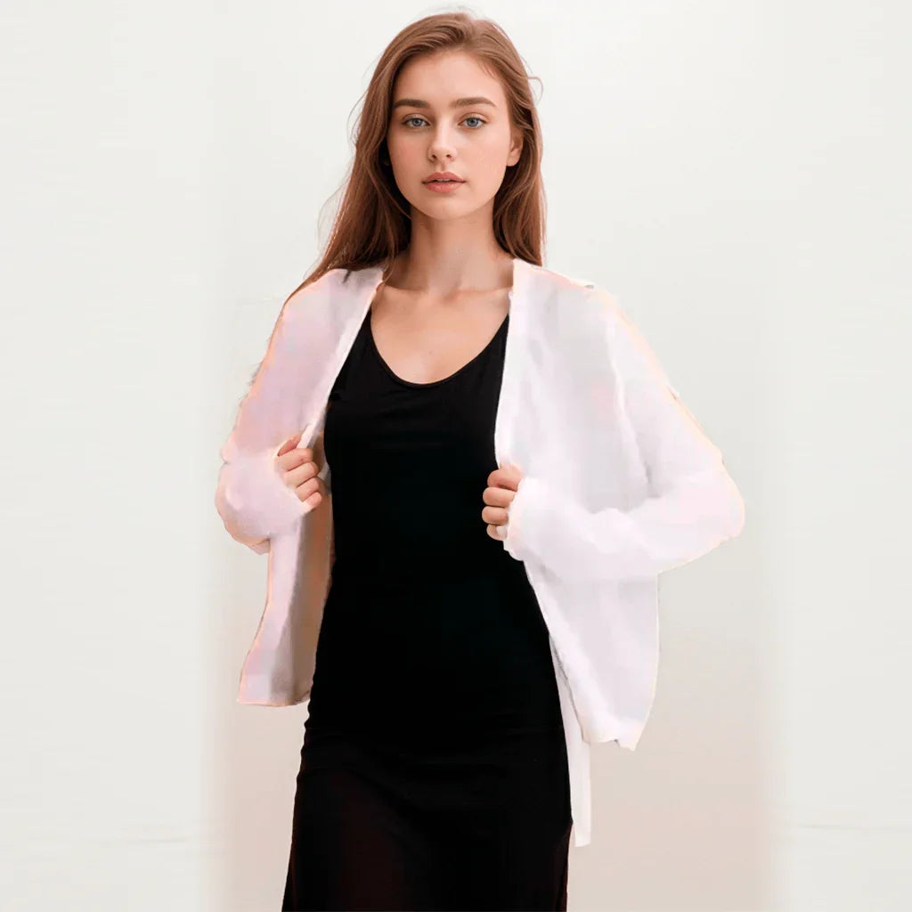 Blusinha Estilo Cardigan AmeliaSunset™ - Moda Verāo Outono com Frescor e Proteção UV - ModernLar
