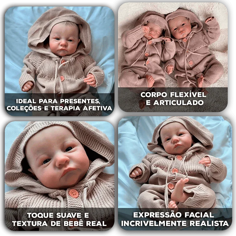 Boneca Reborn Modern Lar™ com Roupa Feita à Mão / Realismo Surpreendente e Acabamento Rico em Cada Detalhe!
