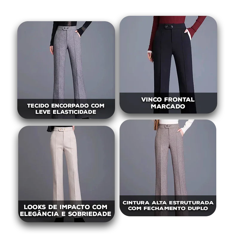 Calça Valença™ em Alfaiataria Premium com Caimento Flare / O Clássico que Valoriza com Sofisticação!