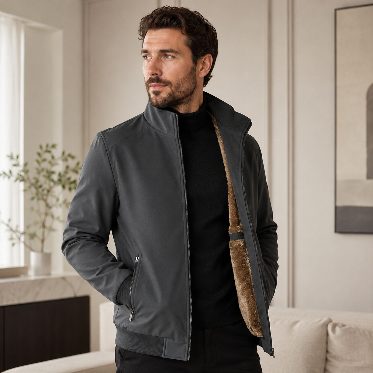 Jaqueta Evermont™ Com Forro Térmico e Acabamento Premium