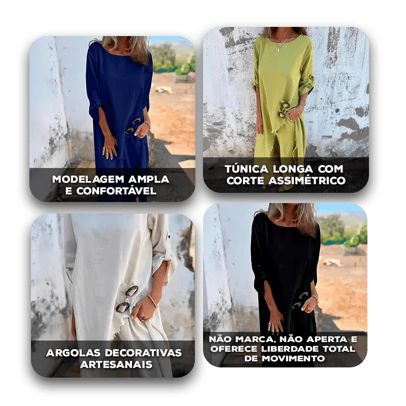 Conjunto Essência™ em Viscose Leve com Design Assimétrico / Para Mulheres que Irradiam Leveza e Elegância Natural!