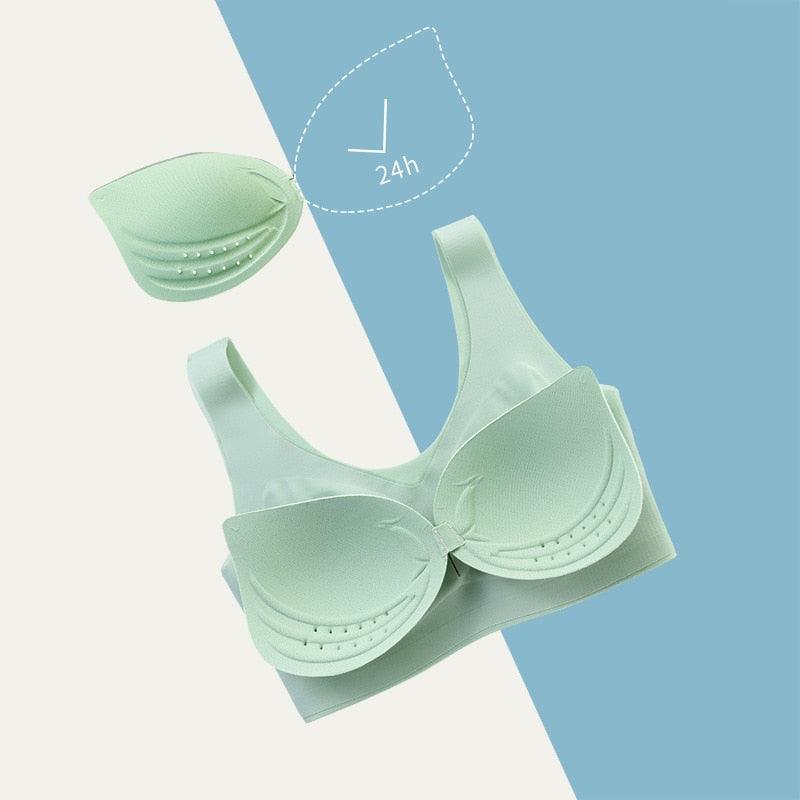 (Promoção Compre 2, Leve 3 ) Sutiã sem Costura Nina em Seda Gelo: Conforto que Não Machuca, Frescor que Permanece! - ModernLar