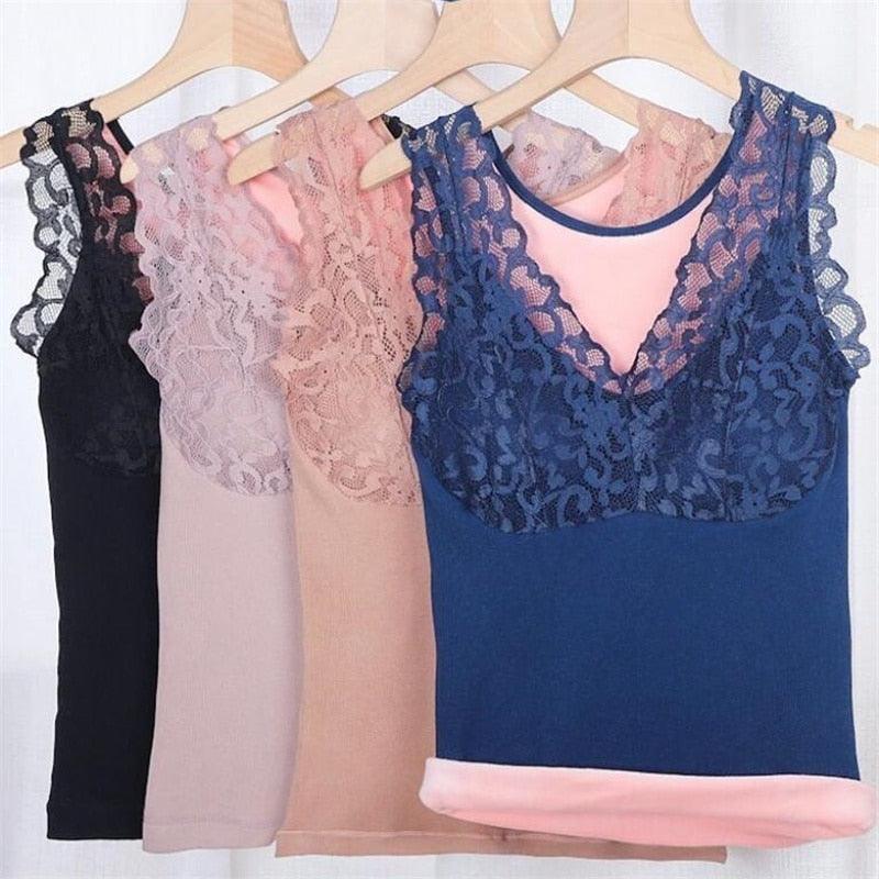 Blusinha Macau™ com Bojo, Renda e Interior em Veludo / A Mais Sensual e Confortável para o Outono Inverno 2023! - ModernLar