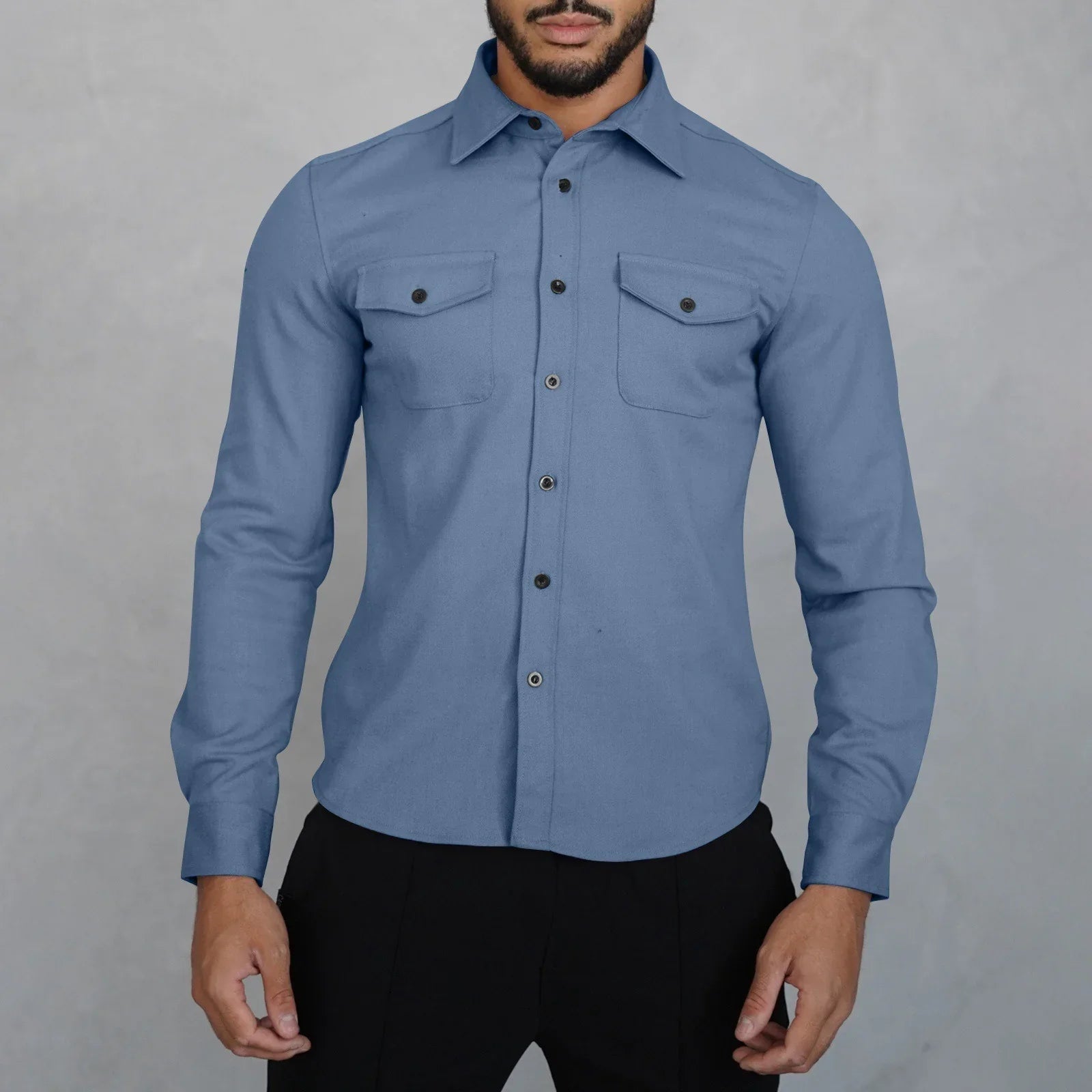 SobreCamisa Julius™ Estilo Overshirt em Lapela / A Escolha Certa para Homens de Atitude!