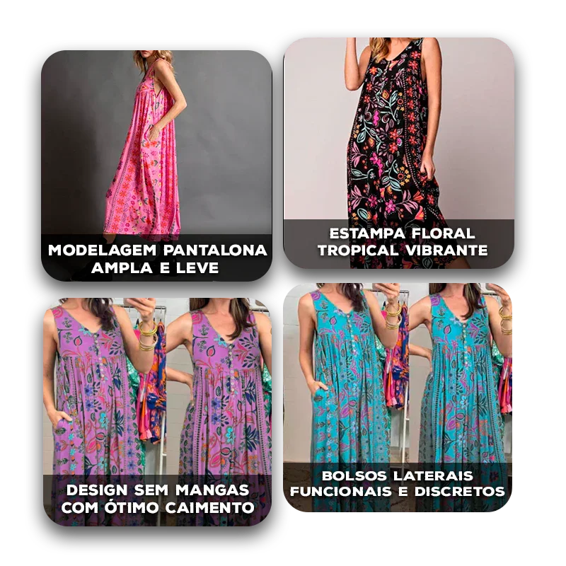 Macacão Jurema™ com Pantalona Ampla e Cores Vibrantes / O Toque de Leveza para Seus Dias Radiantes!