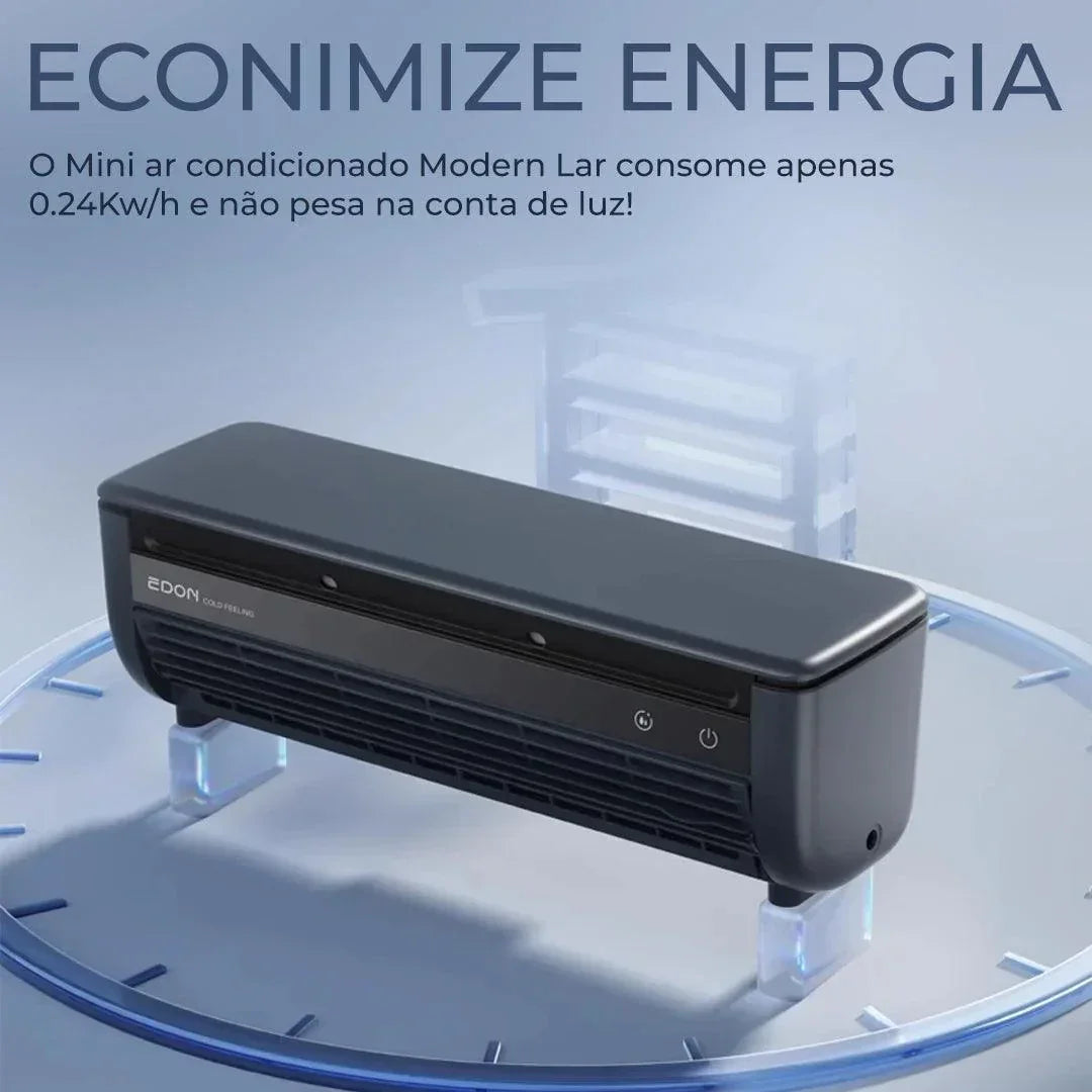 Mini Ar Condicionado Modern Lar™ Instalação Sem Furos / Diga Adeus ao Calor Intenso e Desfrute de Ar Gelado Instantâneo com Economia de Energia!