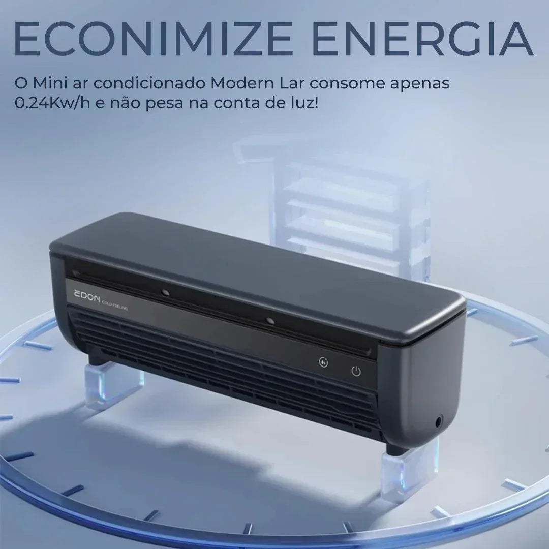 Mini Ar Condicionado Modern Lar™ Instalação Sem Furos / Diga Adeus ao Calor Intenso e Desfrute de Ar Gelado Instantâneo com Economia de Energia!