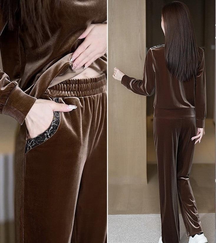 Conjunto de Blusa + Calça Lumière™ Brilho Acetinado / Conforto e Glamour para o Outono Inverno! - ModernLar