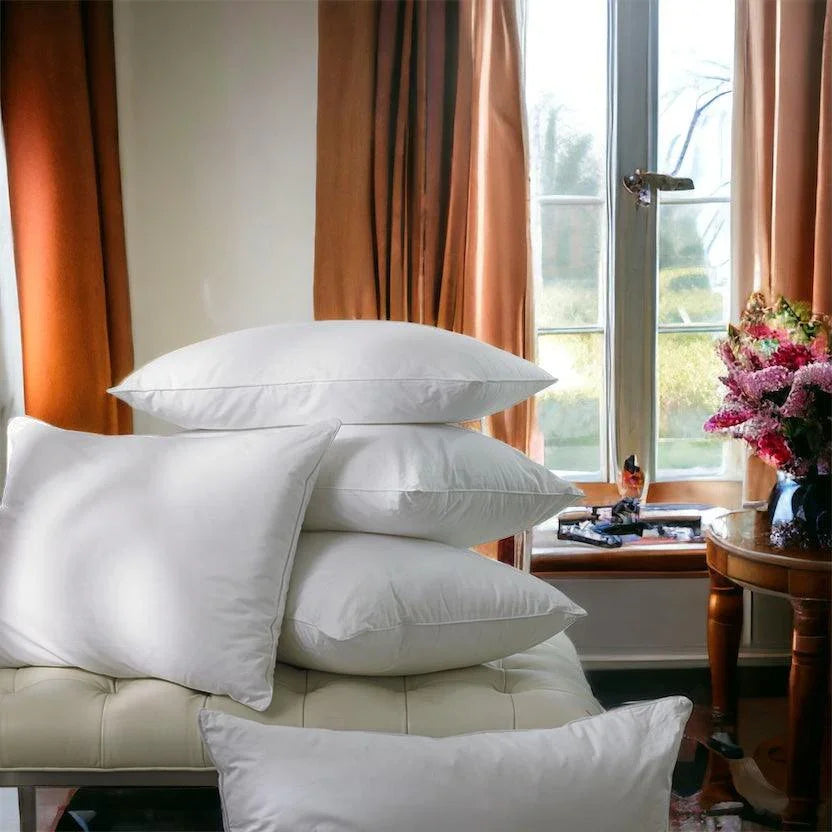 (Pague 2 Leve 4) Kit 4 Travesseiros Premium de Algodão Alto Padrão 50x70cm com Fibra de Silicone Anti-Alérgico - ModernLar