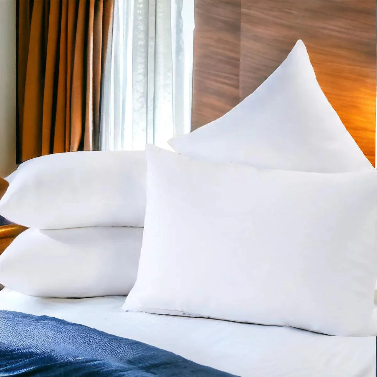 (Pague 2 Leve 4) Kit 4 Travesseiros Premium de Algodão Alto Padrão 50x70cm com Fibra de Silicone Anti-Alérgico - ModernLar