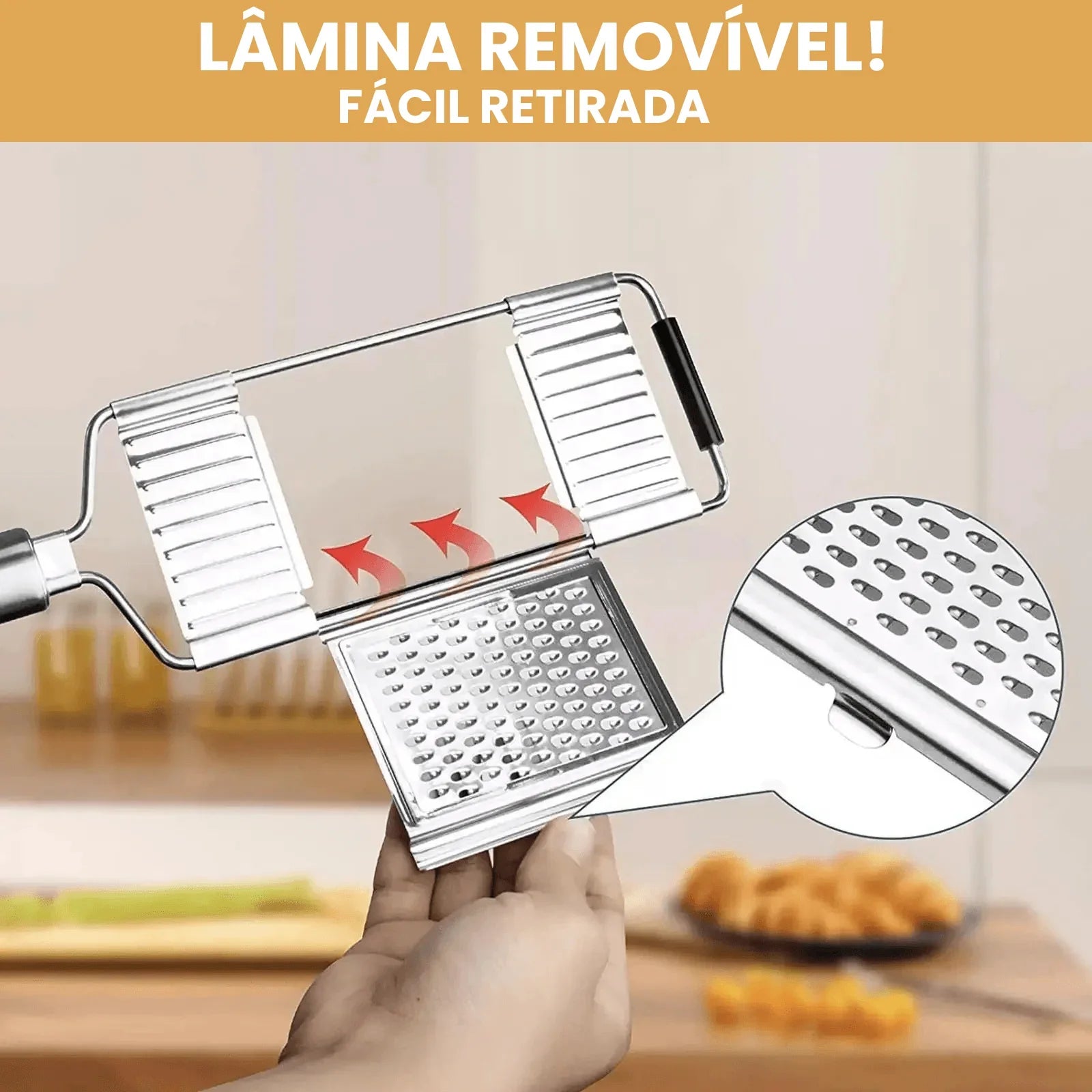 (Compre 1 e Leve 2) Fatiador Multifuncional ModernSlice™ com 4 Laminas Substituíveis + BRINDE Exclusivo: Rack Organizadora de Pia! - ModernLar