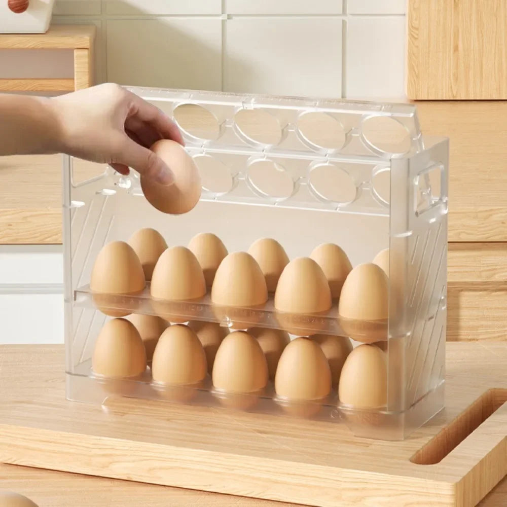 Organizador MultiOvos™ com Tampa Articulada e Capacidade Dupla / Organização e Praticidade para sua Rotina na Cozinha!