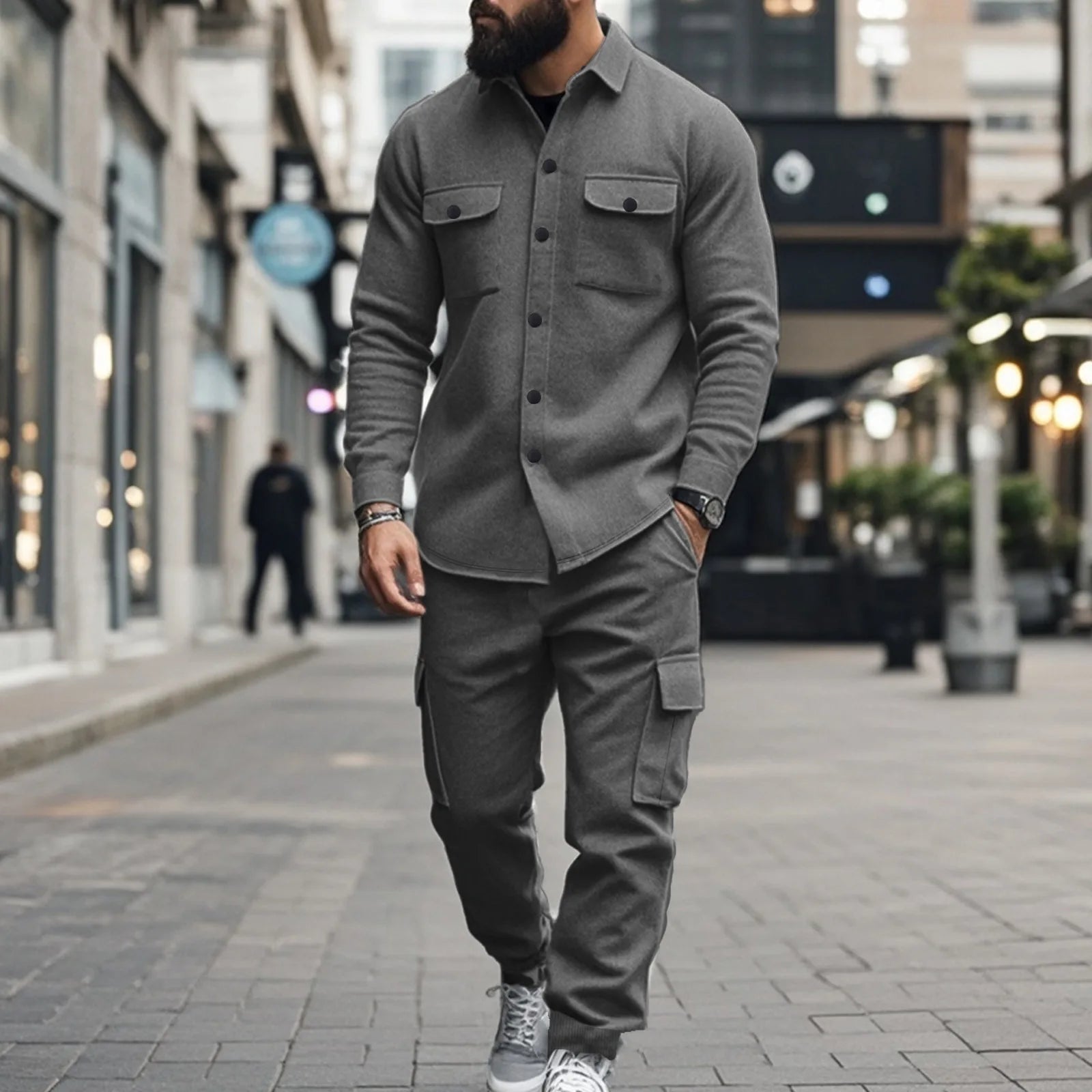 Conjunto Brener™ em Moletom com Camisa de Manga Longa e Calça Cargo