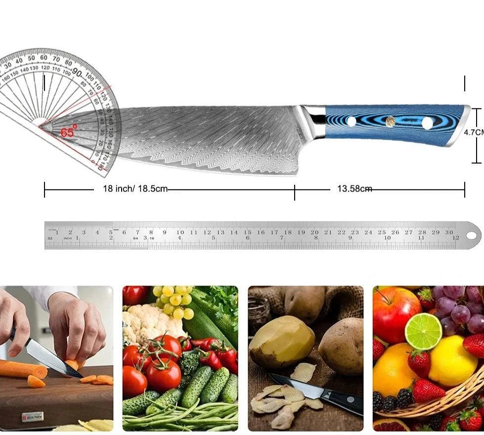 Faca Japonesa SuperSharp™ - Perfeição em Cada Corte com Aço Damasco! - ModernLar