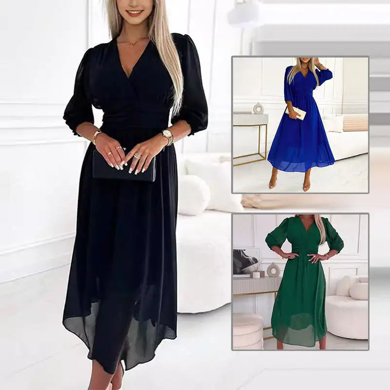 Vestido Irene™ em Chiffon Premium com Cintura Estruturada Modeladora / Delicadeza, Conforto e Elegância no Mesmo Vestido!