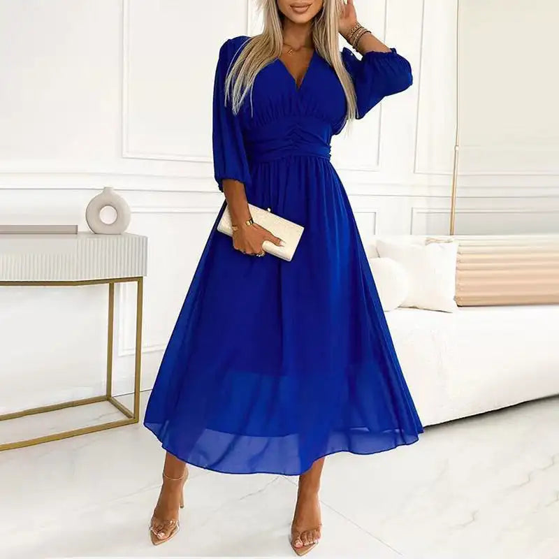 Vestido Irene™ em Chiffon Premium com Cintura Estruturada Modeladora / Delicadeza, Conforto e Elegância no Mesmo Vestido!