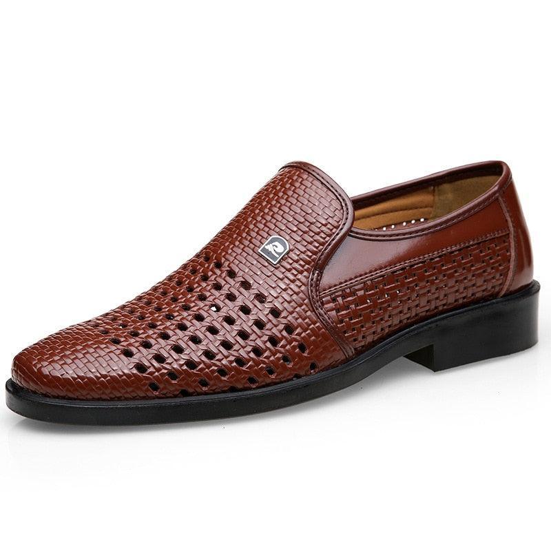 Sapato OldMoney™ em Couro Texturizado Estilo Pele de Cobra / Feito para homens que não temem o sucesso! - ModernLar