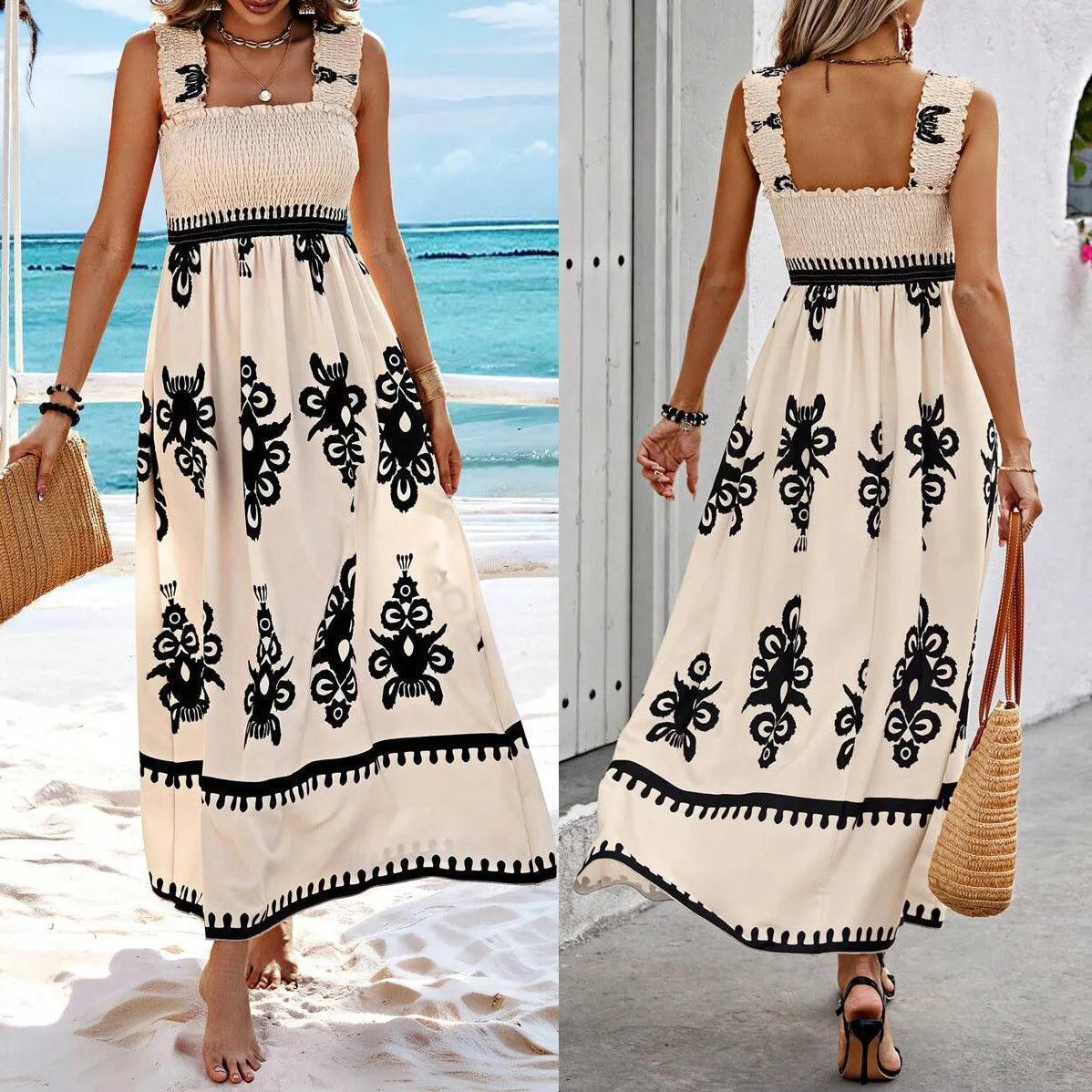 Vestido Mykonos Beach™ com Estampas Barrocas e Caimento Impecável / A Elegância das Praias Gregas com o Conforto de um Look Descontraído!