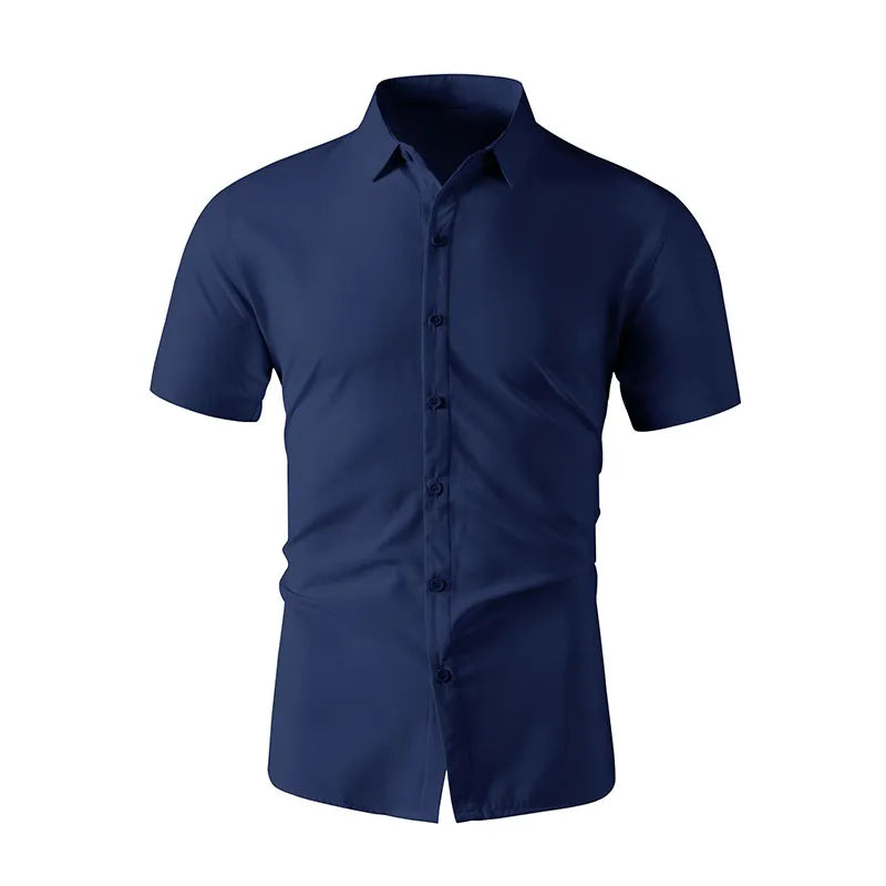 Camisa Marco™ com Modelagem Slim, Gola Clássica e Manga Curta