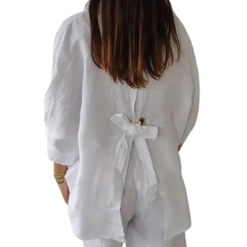 (Promoção Compre 1 e Leve 2) Camisa Cassandra™ em Linho de Algodão / Caimento Soltinho para uma Sensação Agradável no Seu Dia a Dia! - ModernLar