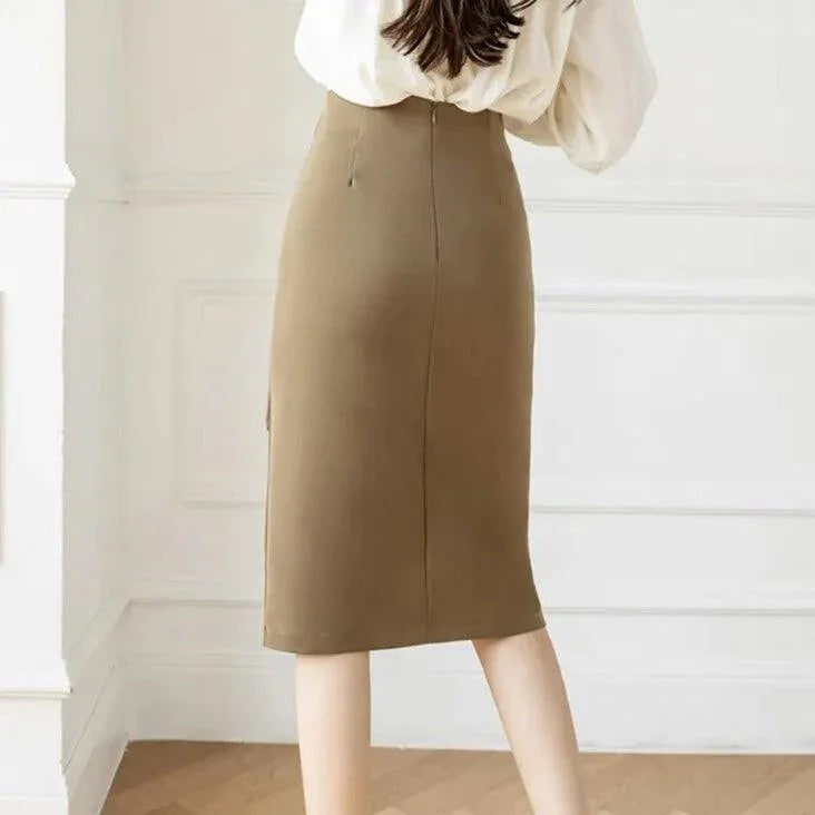 (Promo de Lançamento: Compre 1, Leve 2) Saias Lívia™ com Amarração Lateral e Cintura Alta / A Magia do Design Envolvente para um Look Urbano Distinto! - ModernLar