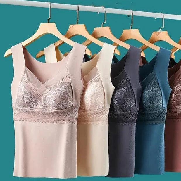 (Compre 1, Leve 2) Blusinhas Regatas de Compressão com Bojo e Renda ValentinaLace™ / Elegância Modeladora com o Toque Sedutor da Renda! - ModernLar