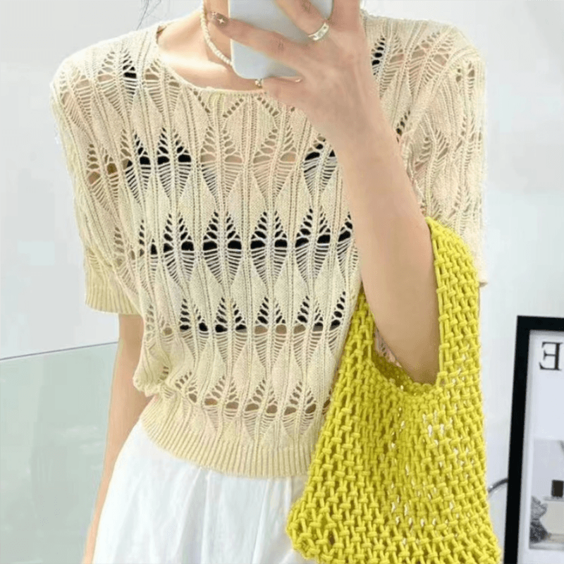 (Promoção Compre 1, Leve 2) Blusinhas Iolanda Em Tricot Artesanal / Duplo Charme e Sofisticação Feitos à Mão! - ModernLar