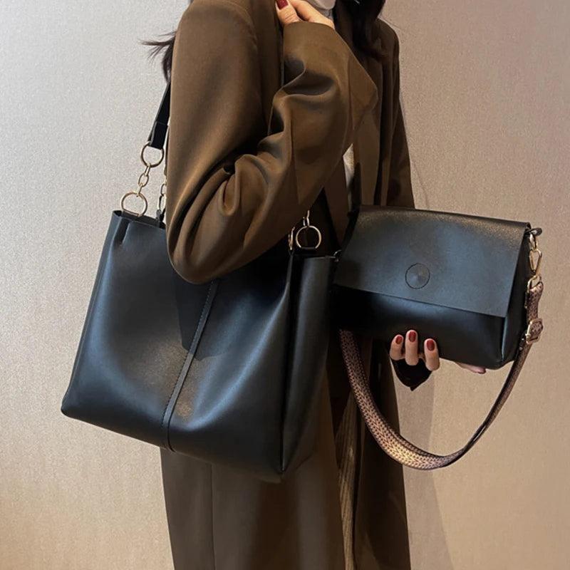 Conjunto de Bolsa de Ombro + Bolsa de Mão Marselha™ Moda Francesa - ModernLar