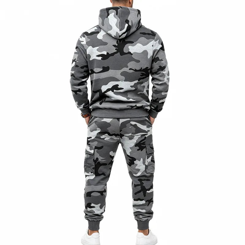 Conjunto Camuflado Salerno™ com Blusa de Capuz e Calça Cargo