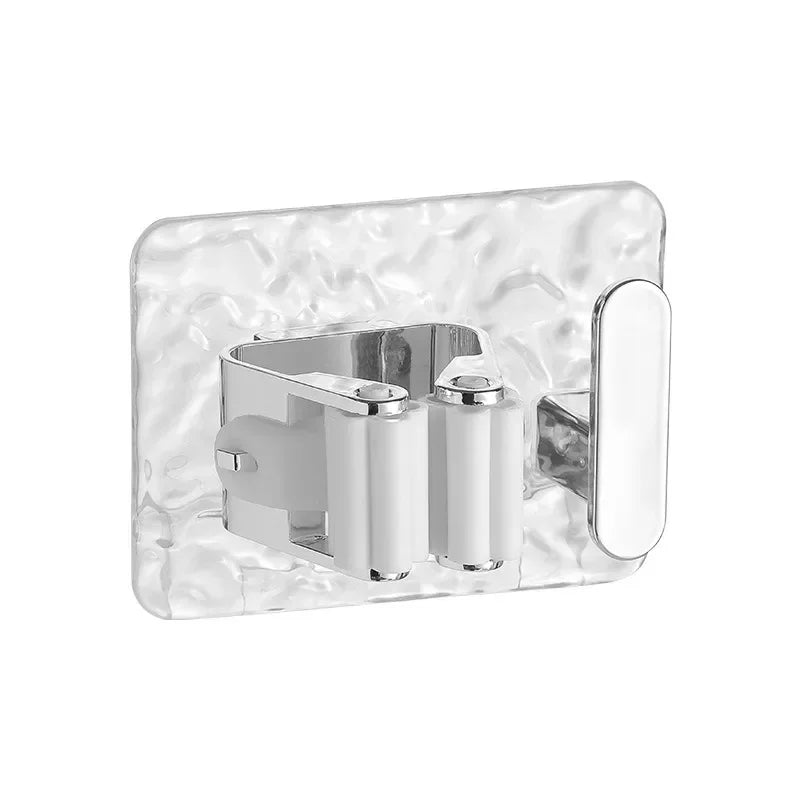Suporte de Mops e Vassouras Modern Lar™ / Fixação Forte e Organização Perfeita sem Furos + Gancho Extra para Utensílios!