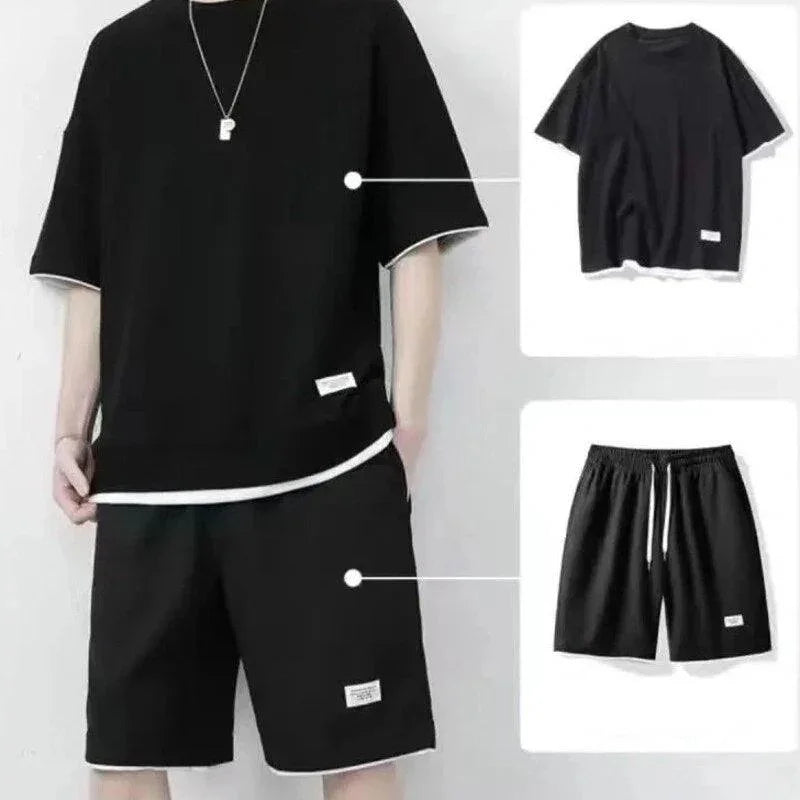 Conjunto Unissex CoolBreeze™ em Seda Gelo com Camiseta + Shorts - ModernLar