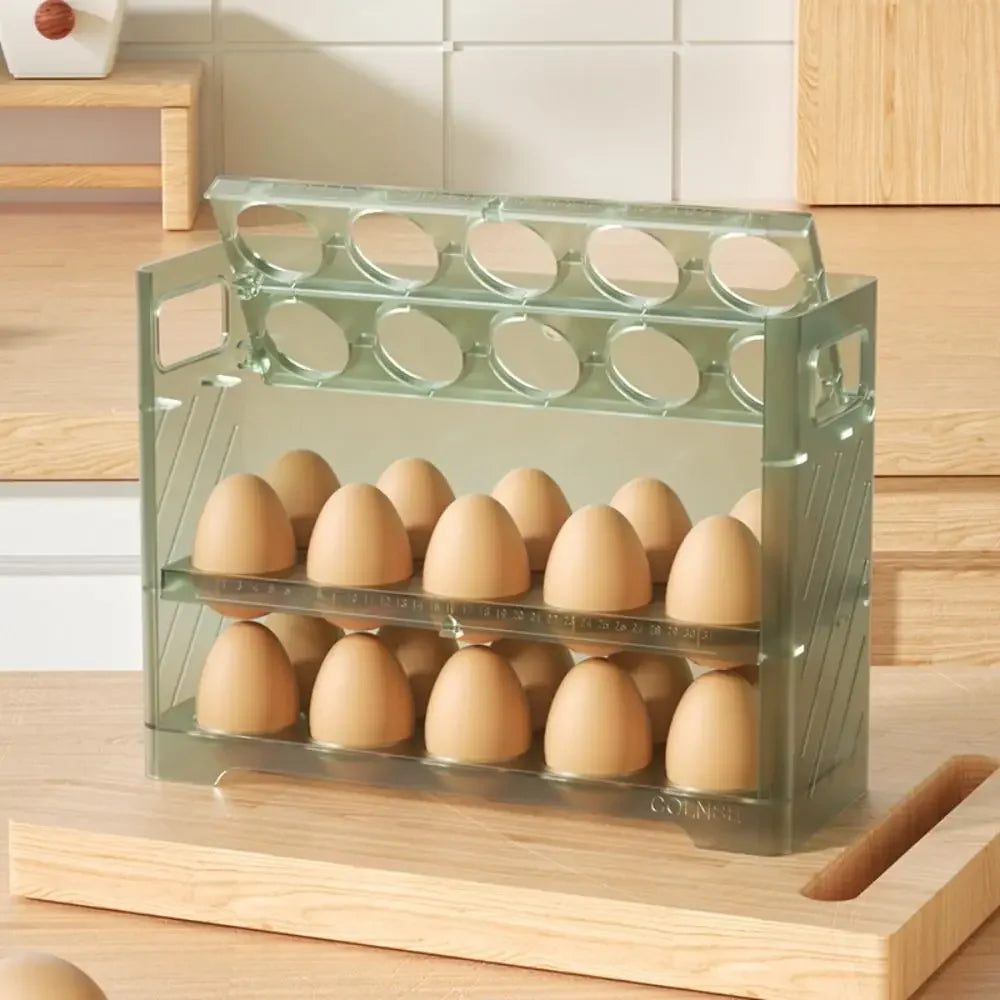 Organizador MultiOvos™ com Tampa Articulada e Capacidade Dupla / Organização e Praticidade para sua Rotina na Cozinha!