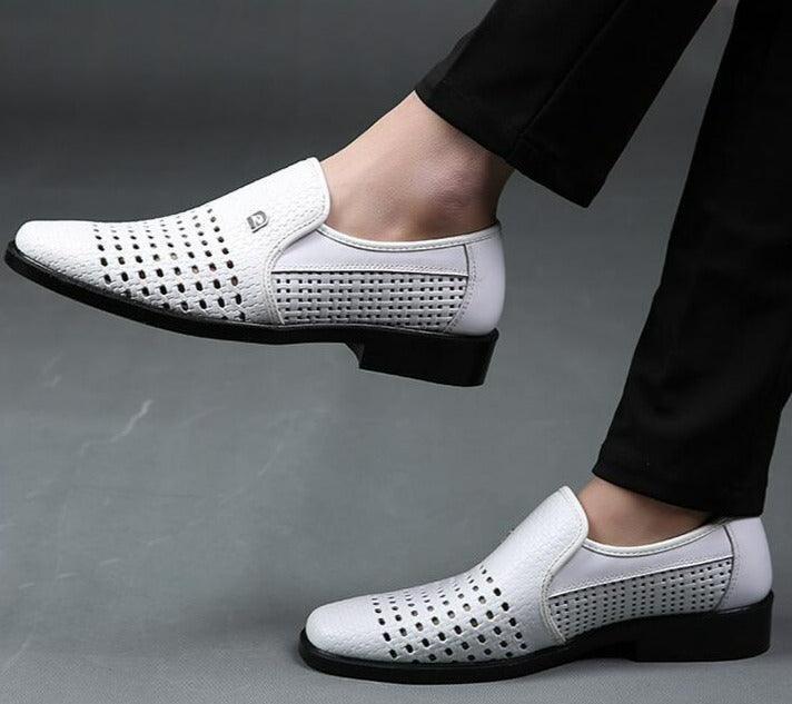 Sapato OldMoney™ em Couro Texturizado Estilo Pele de Cobra / Feito para homens que não temem o sucesso! - ModernLar