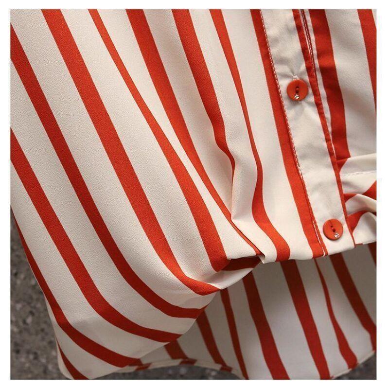 (Promoção Compre 1, Leve 2) Kit de Camisas Mirella: Listras Delicadas & Elegância em Dose Dupla! - ModernLar