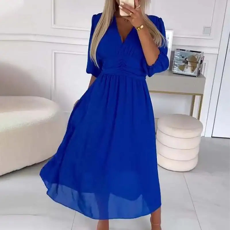 Vestido Irene™ em Chiffon Premium com Cintura Estruturada Modeladora / Delicadeza, Conforto e Elegância no Mesmo Vestido!