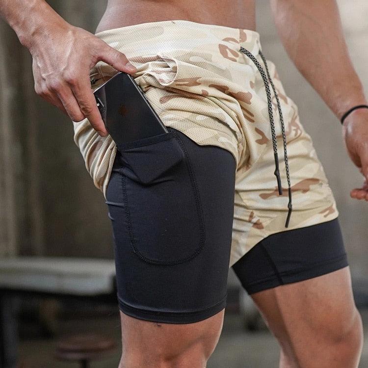 Shorts Masculino 2 em 1 com Suporte Para celular - ProSport / Estilo e Funcionalidade em um Só Produto! - ModernLar