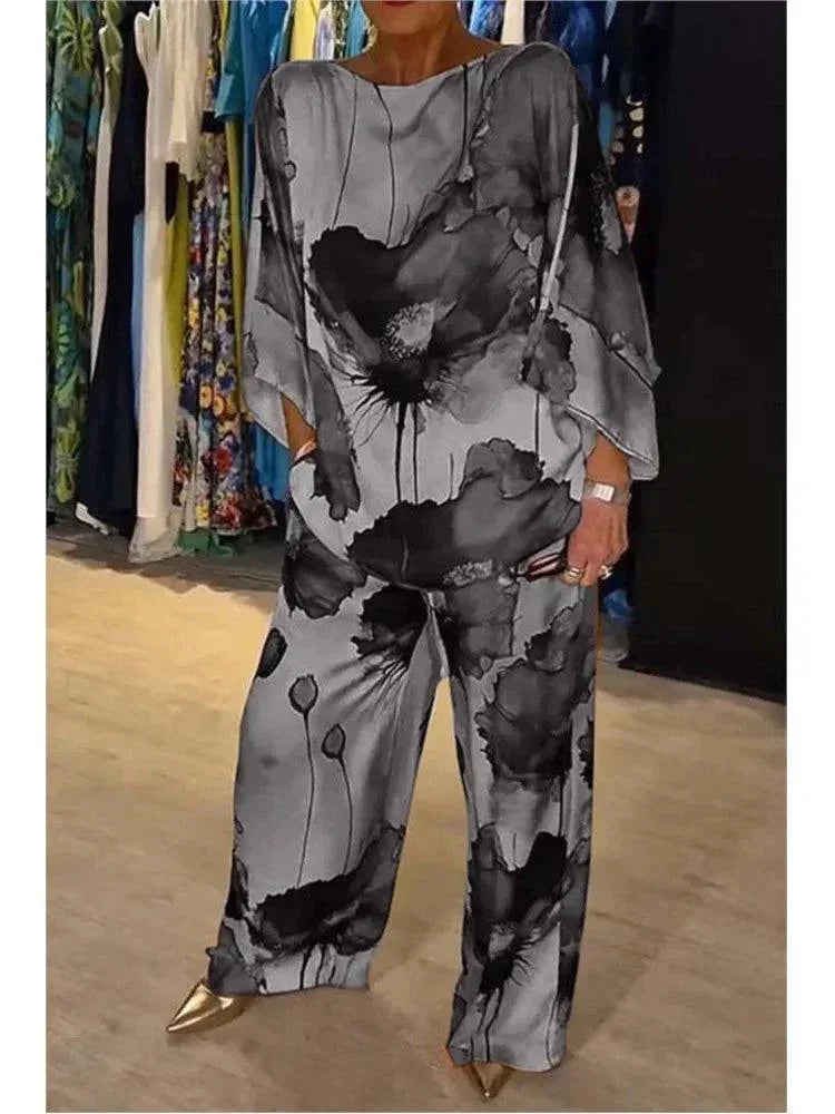 Conjunto Aquarela Floral™ em Cetim Luxuoso / Exale Sofisticação e Criatividade com Conforto Absoluto!