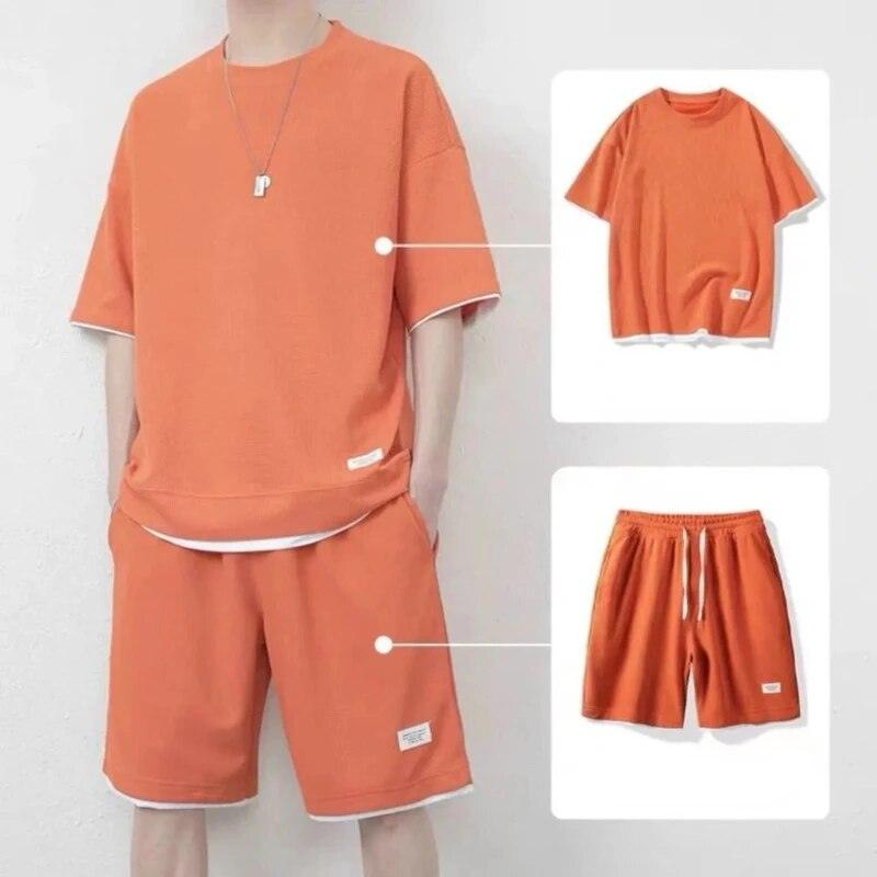 Conjunto Unissex CoolBreeze™ em Seda Gelo com Camiseta + Shorts - ModernLar