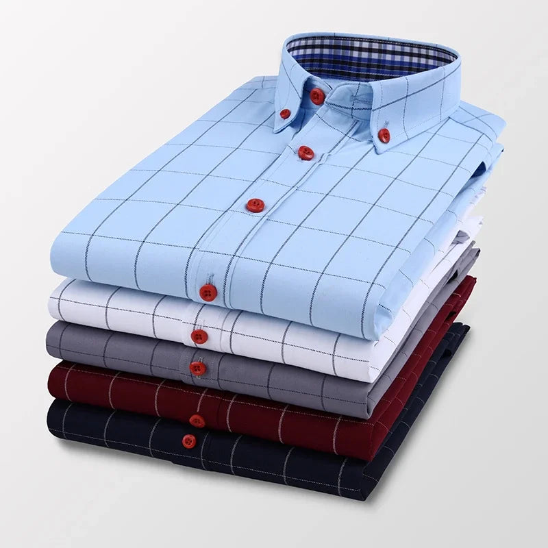 Camisa Alaric™ com Forro Interno Xadrez e Visual Social Casual / Um Clássico Masculino com Presença Refinada