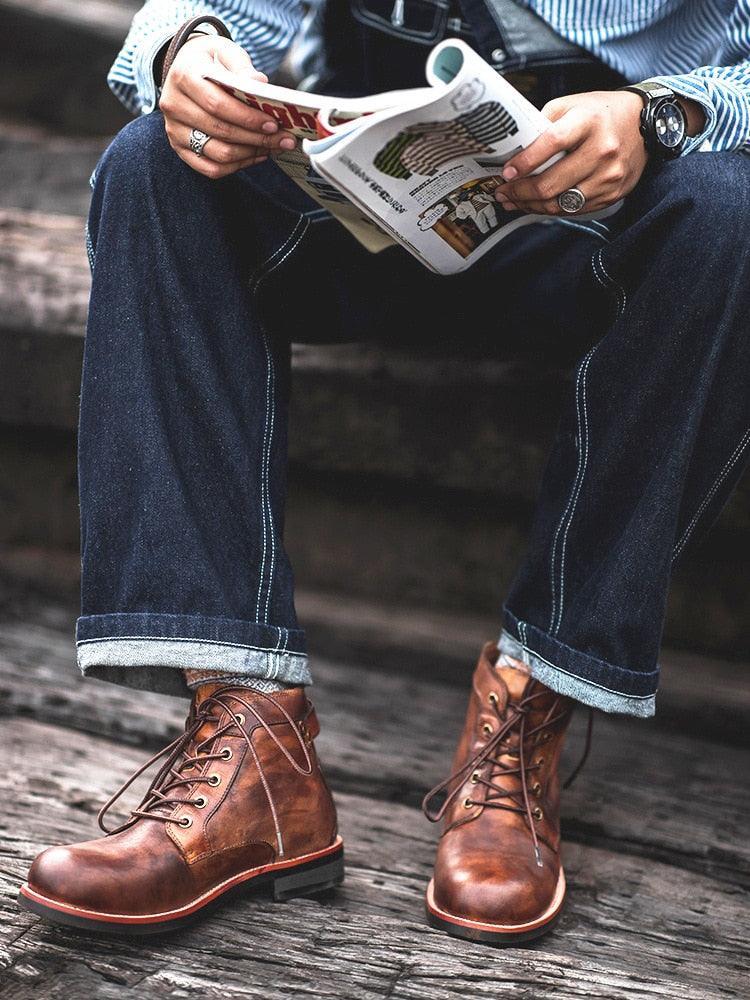 Bota Masculina em Couro Artesanal- ClassicMen / O Estilo do Homem Clássio Unidos em uma única Bota!!! - ModernLar