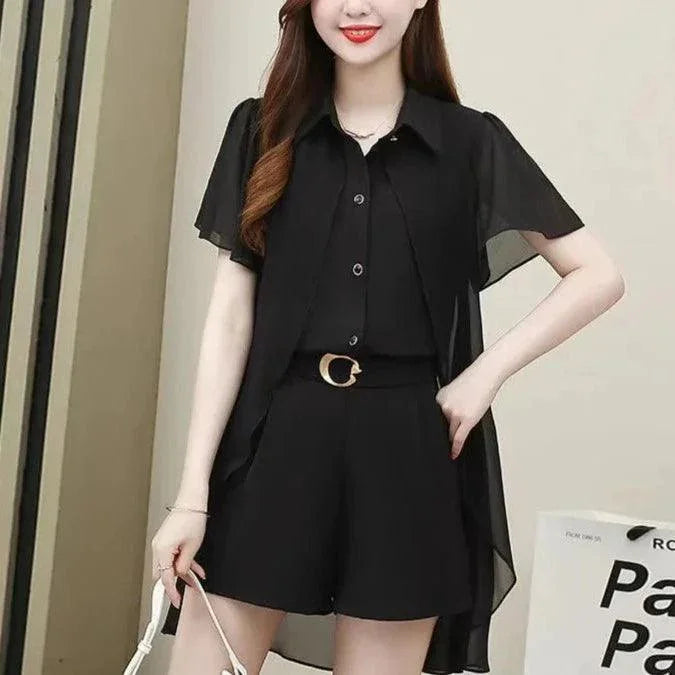 Conjunto Sofisticado Celeste™ em Chiffon de Seda / Com Toque Suave e Elegância Atemporal para o Dia a Dia! - ModernLar