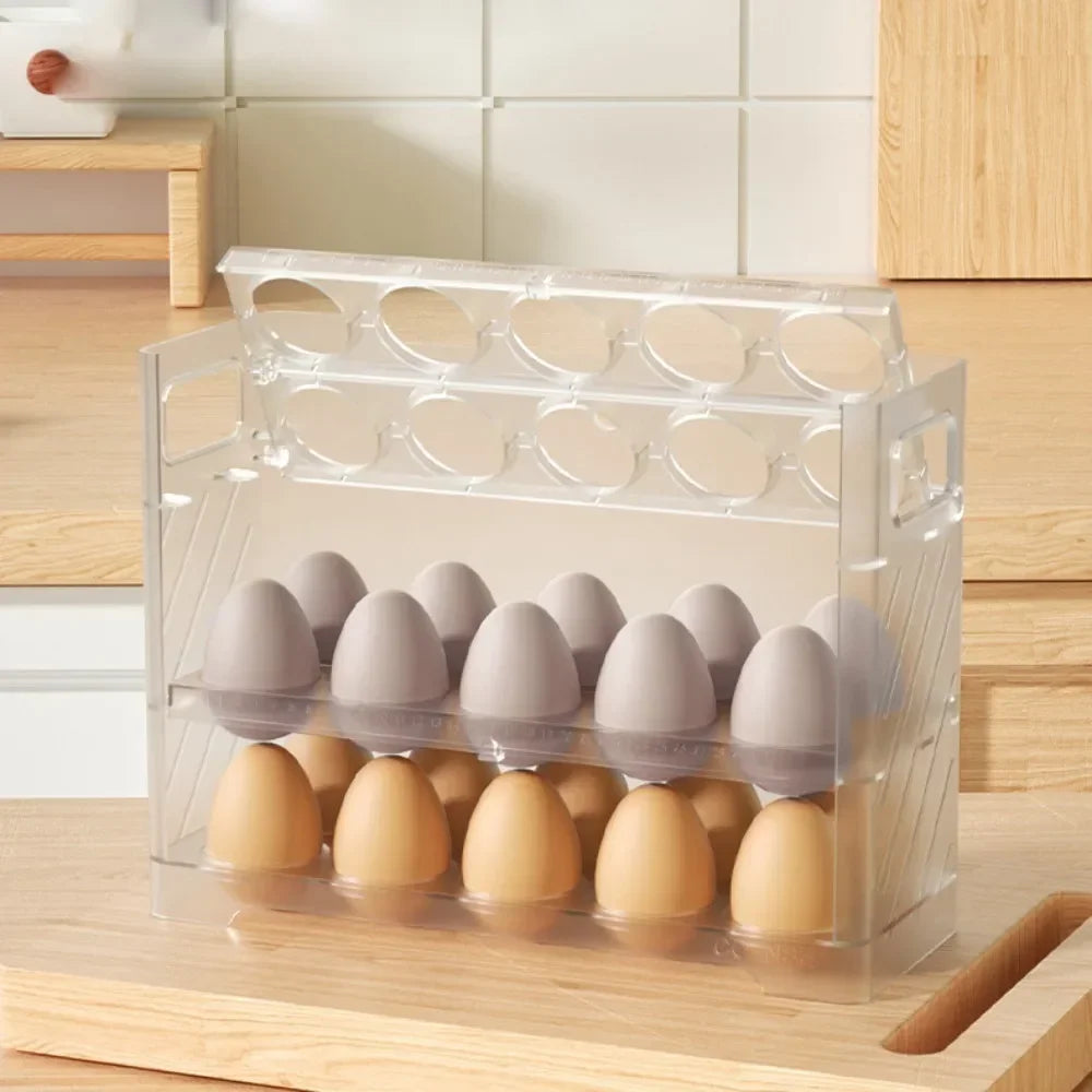 Organizador MultiOvos™ com Tampa Articulada e Capacidade Dupla / Organização e Praticidade para sua Rotina na Cozinha!