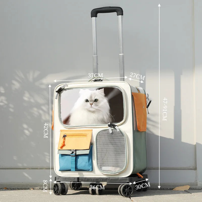 Mala de Transporte Pet Voyager™ com Design Inteligente e Ventilação 360° / Conforto e Segurança para Seu Melhor Amigo em Todas as Viagens!