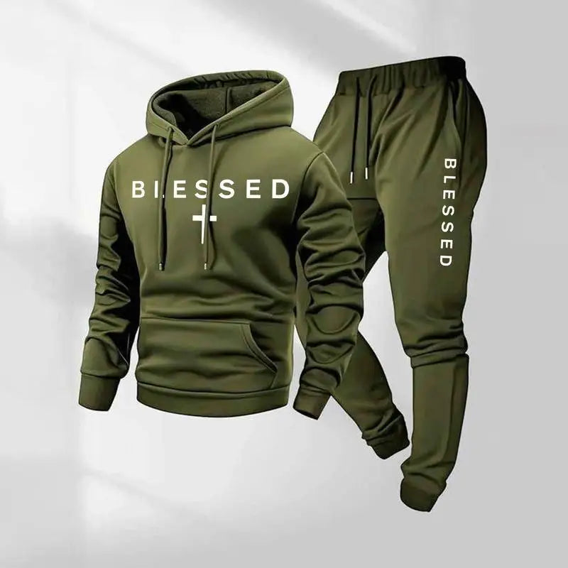 Conjunto Braven™ com Moletom de Capuz, Bolso Canguru e Calça Jogger