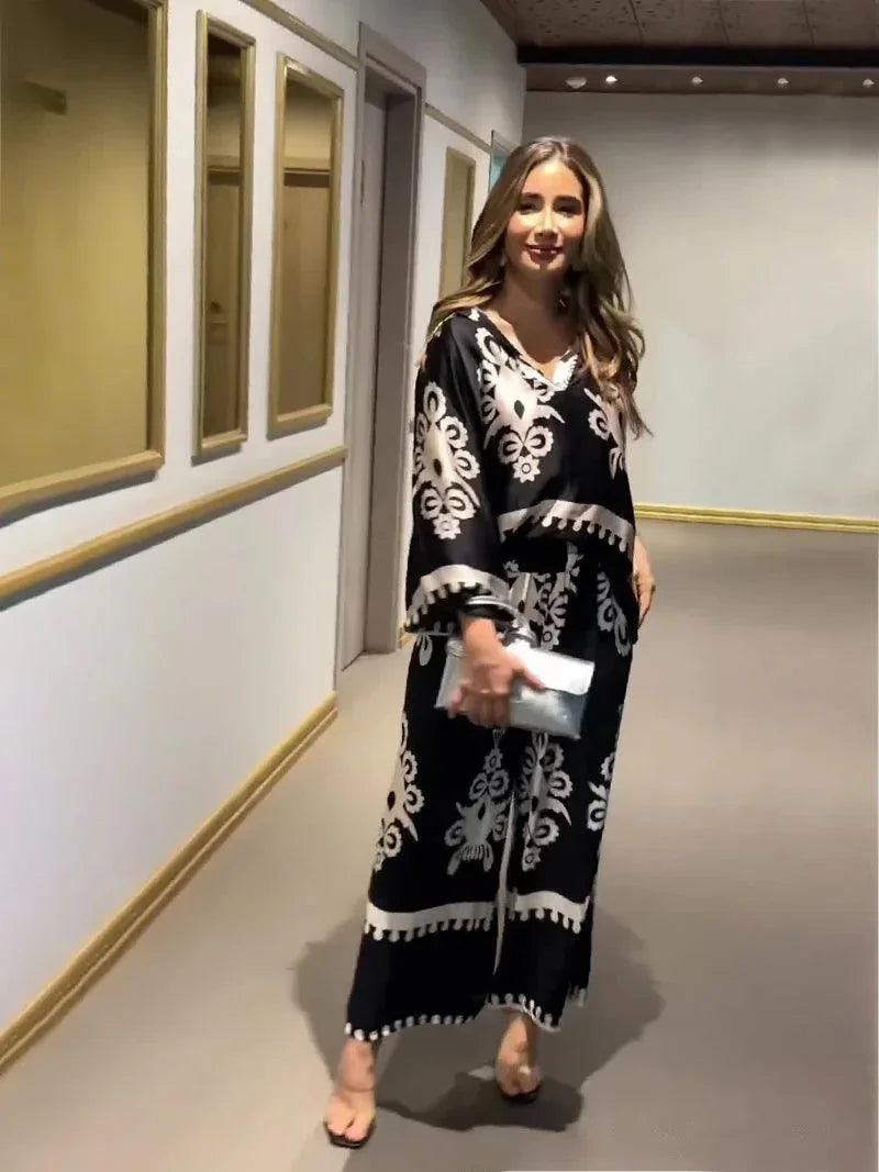 Conjunto Geométrico Estela™ em Linho de Algodão / Elegância Despojada com Toque Latino para um Visual Sofisticado e Confortável!